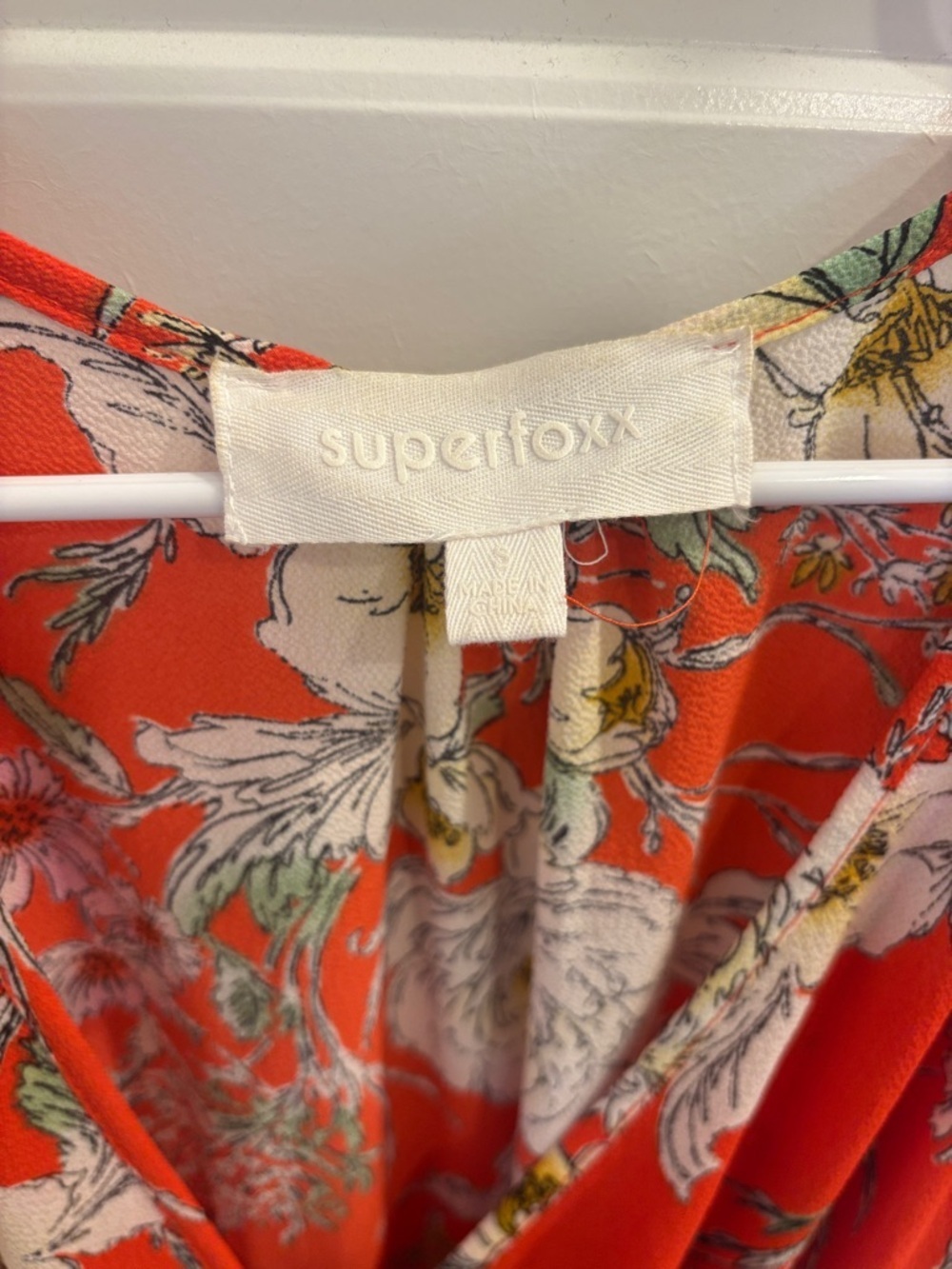 Superfoxx Floral Wrap Maxi Dress Coral Orange Short Sleeve Size Small - Picture 2 of 5